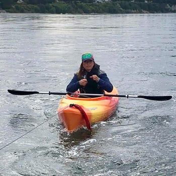woman in kayak